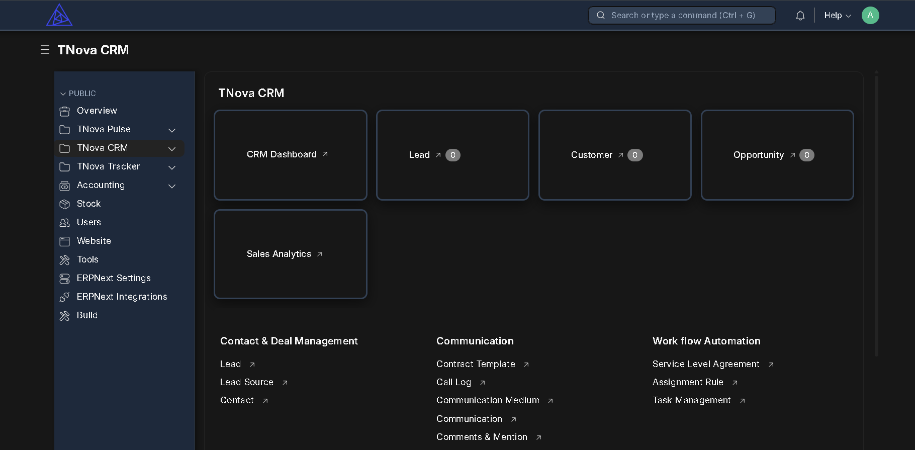 TNova CRM Dashboard